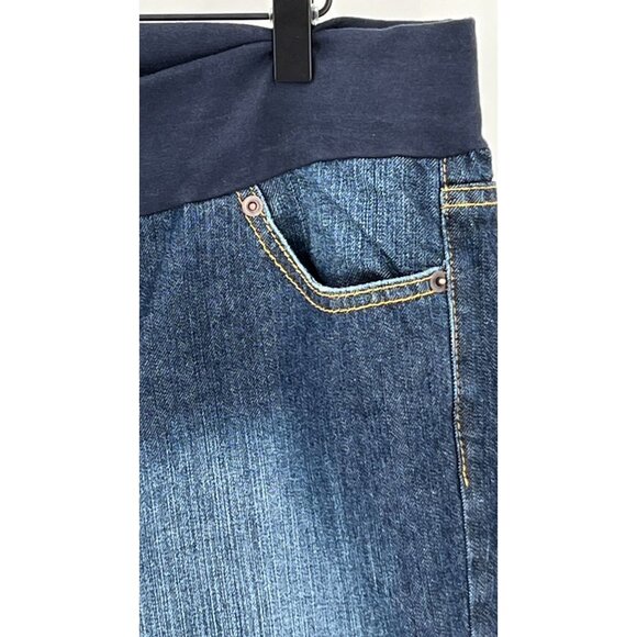 Oh Baby Motherhood Maternity Wide Leg Jean Xl 3" Elastic Waistband  Denim Pants - Picture 3 of 12